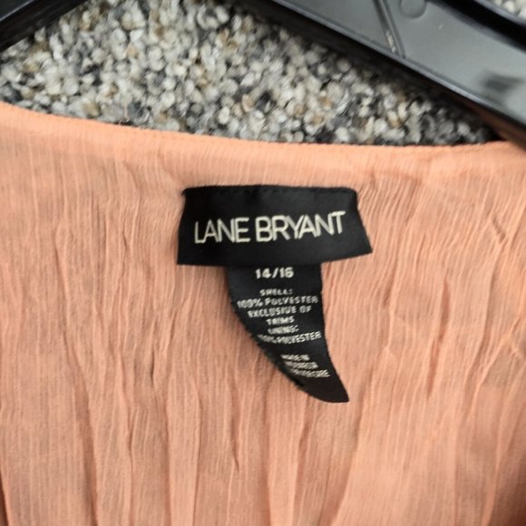 Lane Bryant Top Womens Plus 14/16 Brown Floral Print Surplice Neck Blouse Ladies - Picture 6 of 7